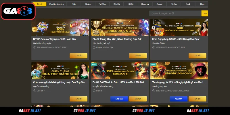 Lý do hội viên nên tham gia khuyến mãi GA888